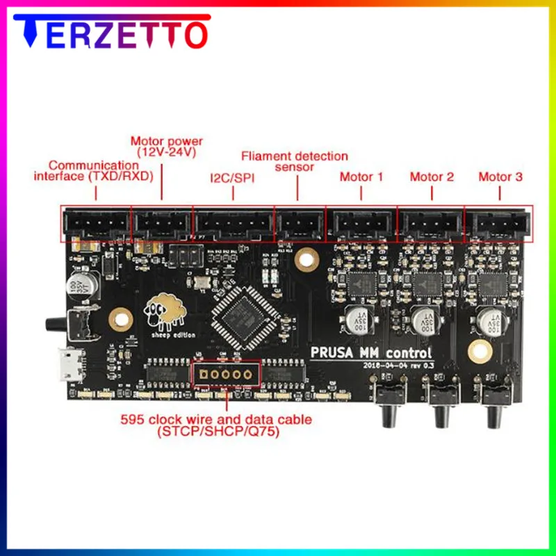 Prusa I3 MK3 Multi Materials 2.0 Board MMU2 Board with Power Signal Wire and Motors Kit Prusa I3 MMU2.0 Lead Screw Motor Kit Prusa I3 MK3 Multi Materials 2.0 Board MMU2 Board with Power Signal Wire and Motors Kit Prusa I3 MMU2.0 Lead Screw Motor Kit