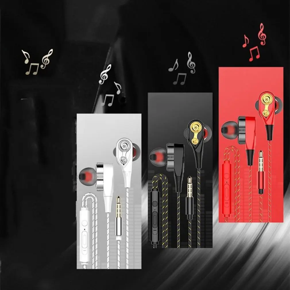 Dynamic Drivers HD Super Subwoofer HiFi Headset Wired Heavy Bass Noise Reduction Sports Earphone Gaming Earbuds