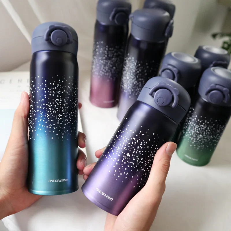 

Colorful Starry Sky Design Stainless Steel Cup Gradient Star Air Cup Stainless Steel Cup Bouncing Cup Thermos Cup Star Mug