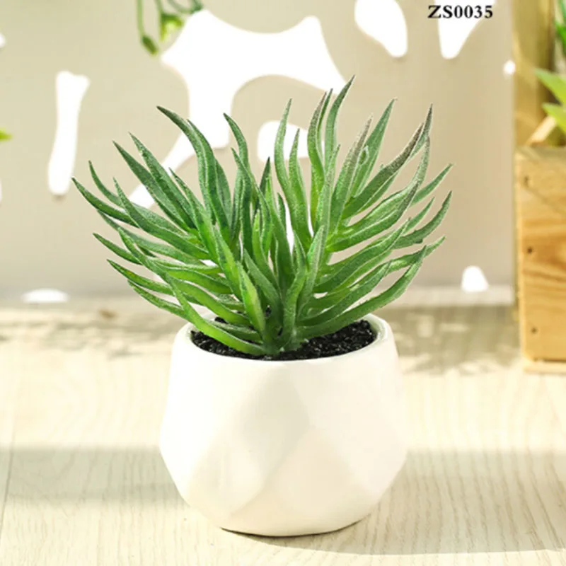 

DIY Mini Green Fake Potted Plant Succulents Artificial Garden Office Home Decor