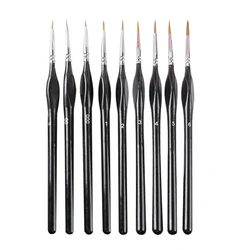 Ensemble de pinceaux pour peinture acrylique à l'huile de Gouache, 9 pièces, stylo ligne à crochet aquarelle, contour doux, peinture de détail Miniature, ensemble de pinceaux pour peinture acrylique à l'huile de Gouache, offre spéciale 