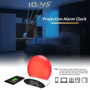 Reloj Despertador Digital con luz LED de mesa, Despertador electrónico Sunrise, alarma, posponer los relojes, Radio FM, escritorio
