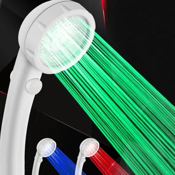 

LED Light Rainfall Shower Head Color Changing SPA Single Round Hand Held Bathroom Shower Head Filter