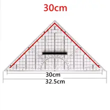 14cm/20cm/30cm desenho triângulo régua multi-função desenho design régua com alça transferidor medição régua artigos de papelaria
