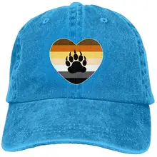 LGBT Bear Pride Heart взрослые регулируемые джинсовые Хлопковые бейсболки для папы