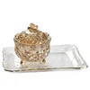 Butterfly Flower Crystal Glass Candy Jar, Dried Fruit Plate, Sugar Bowl, Jewelry Box with Lid, Living Room 5
