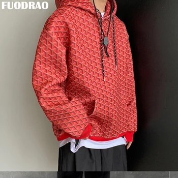 

FUODRAO Space Cotton Hoodies Men Oversized Harajuku Sweatshirt Male Korean Fashions Streetwear Hip Hop Oversized Pullover W246