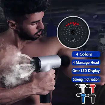 

Muscle Massage Gun Electric Body Massager 4 Heads Sport Therapy Massager Body Relaxation Pain Relief Slimming Shaping Massager