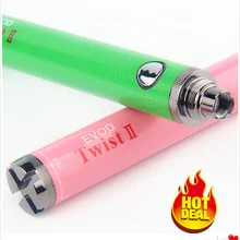 Evod Twist II батарея электронная сигарета 3,3~ 4,8 в переменное напряжение eVod батарея 1600 мАч для CE4 CE5 Ego 510 Атомайзеры Vape ручка