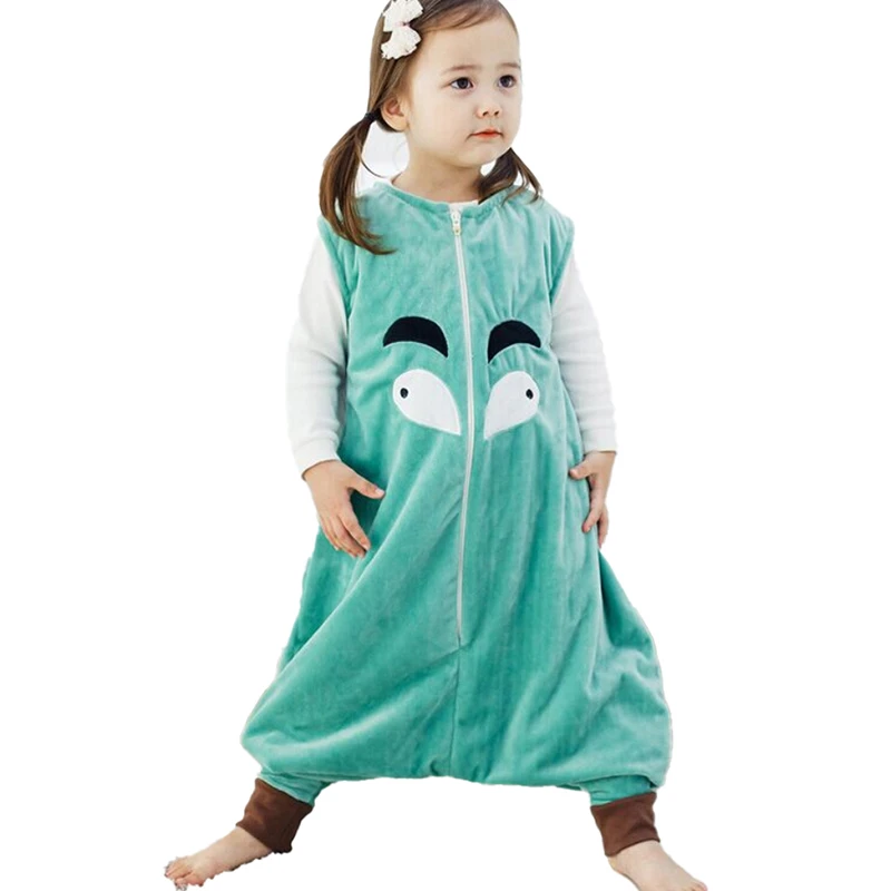 

Spring pajamas Flannel Sleeping Bag Cartoon Baby Boys Clothes Kids Clothing Girls Sleepwear Bodysuits Jumpsuits Warm Romper 1-6Y