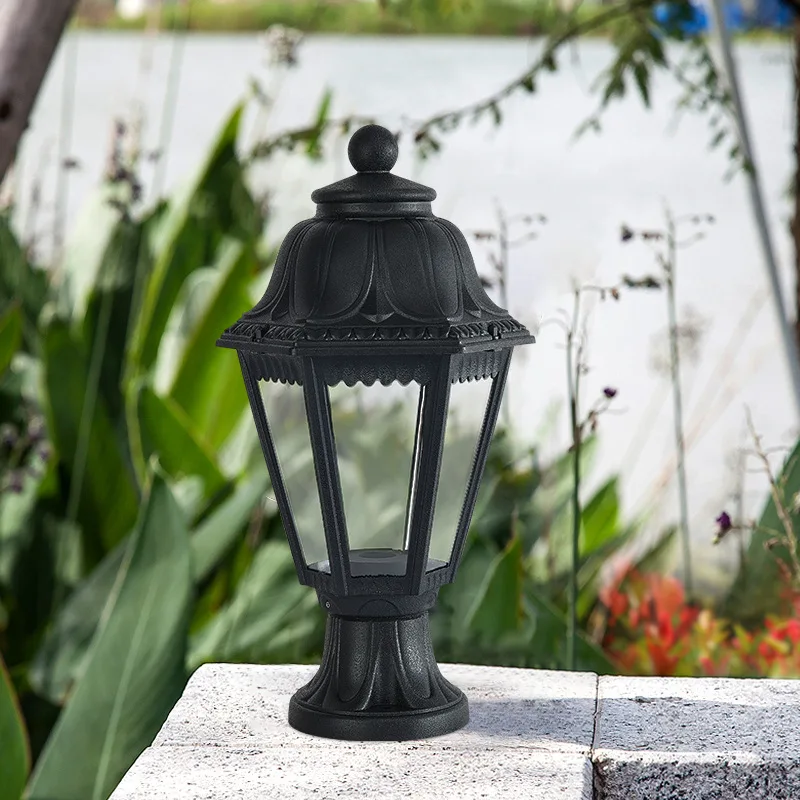 New Italian Design Hexagonal Column Landscape Lamp Outdoor Courtyard Fence Wall Light Villa Corridor Walkway Chapiter Lamp 4