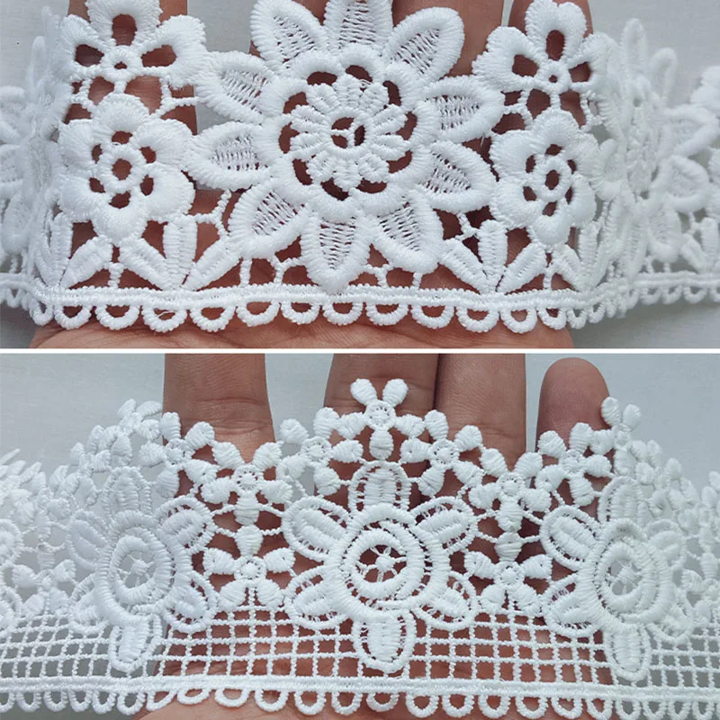 7 ярд Высокое качество красивое кружево, лента, тесьма отделка DIY вышитые для шитья украшения ткань упаковочный материал рулон