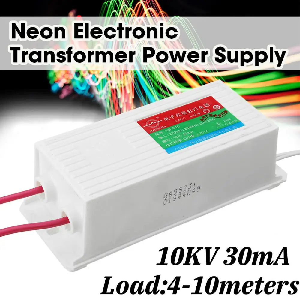 

AC220V 10KV 30mA Waterproof Neon Electronic Lighting Transformer Power Supply