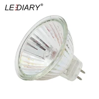 LEDIARY 10 шт. супер яркая лампочка с регулируемой яркостью MR16 GU5.3 Галогеновый свет пятна 12V 20/35/50 Вт галогенные лампы чашки Форма лампа прозрачые кварцевые Стекло - изображение