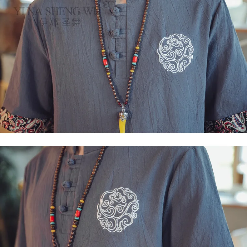 Japanese Samurai Traditional Style Kimono Casual Shirt Fashion Jackets Men Chinese Streetwear Loose Shirt Clothing Tops