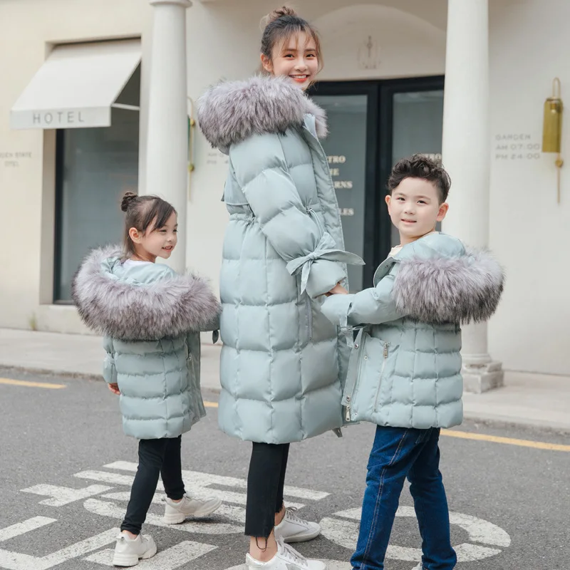 Mother Kids Family Matching Hooded Down 