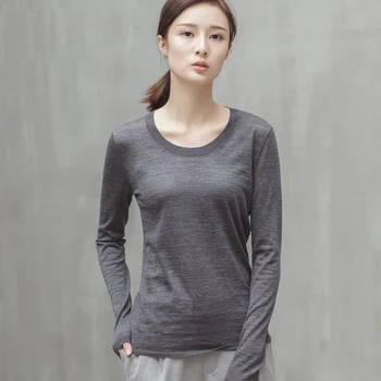 

Spring New Worsted Pure Wool Round Thin Long Sleeve Sim Bottoming Shirt Tops Sweater Women Clothes Cashmere Sweater Traf