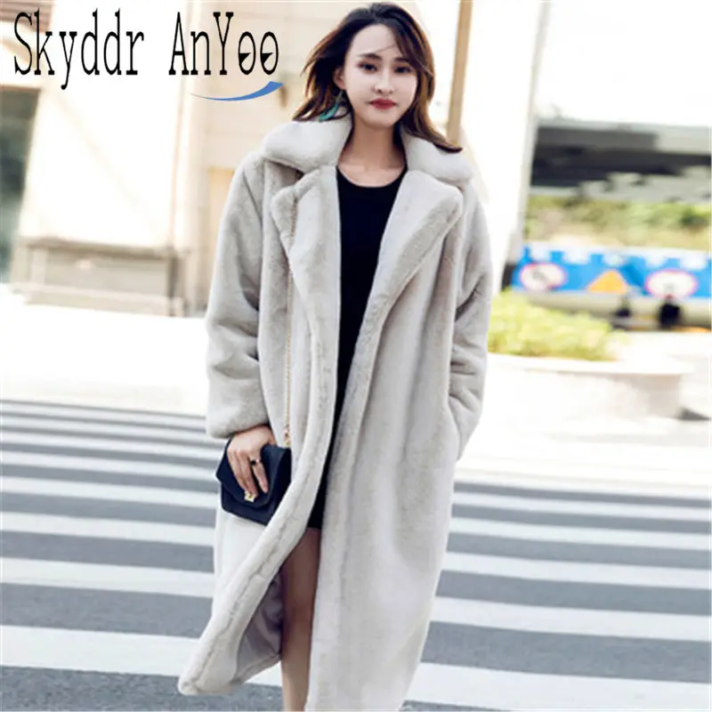 Winter Jacket Women Long Faux Fur Coat Plus Size Fluffy Jacket Fashion Ladies Luxury Coats Fausse Fourure Femme Teddy Coat