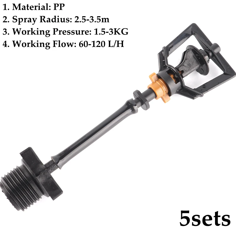 5-50sets Irrigation System 6mm 360 Degree Rotating sprinkler with 4/7mm Hose Connector Sprinkler Garden Irrigation Sprayer - Цвет: 5sets