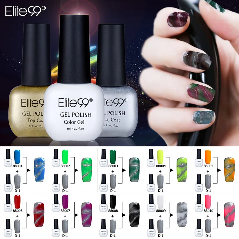 Elite99 Сменные био-Гели Soak Off УФ гель-Цвет-chaging Снежинка гель для изменения цвета