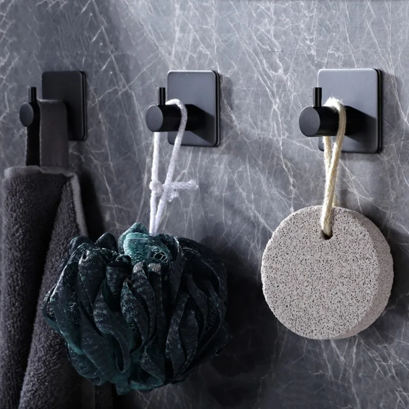 Gold Black Silver Decorative Hooks Round Metal Coat Hook Self Adhesive Key Towel Wall Hook For Bathroom Kitchen 6