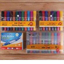 8/12 красочная двойная головка маркер фломастер для белой доски маркер для краски офисные классные принадлежности Ручки для школы