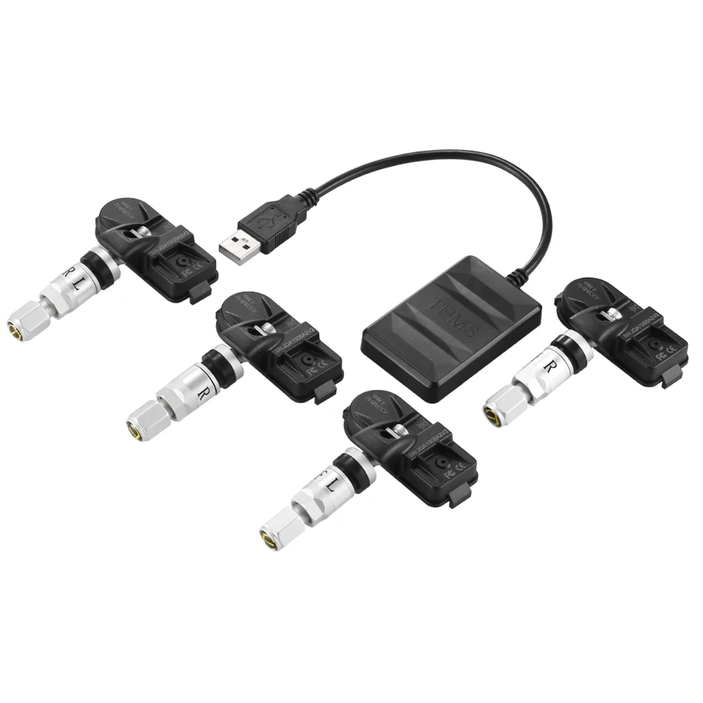 Zeepin USB TPMS для Android dvd-плеер в режиме реального времени система контроля давления в шинах с 4 внутренними датчиками для 4 шин