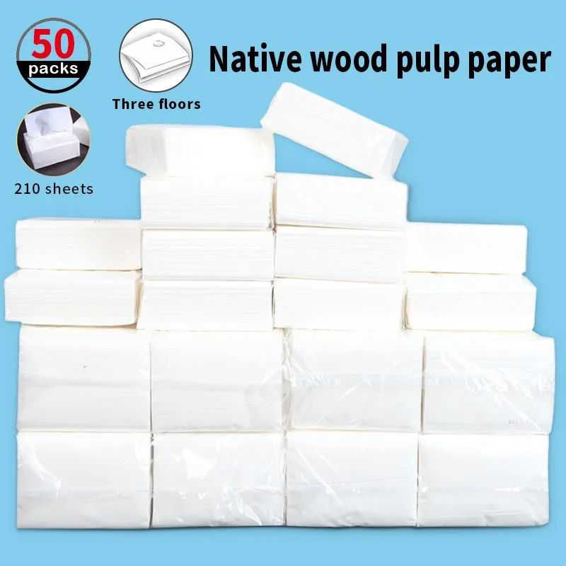 50 шт. Бытовая туалетная бумага из бамбуковой целлюлозы 3 слоя для ванной комнаты прочная бумага для ресторана тканевая салфетка для лица туалетная бумага s
