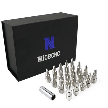 

1/2-20 Spike Metal Lug Nuts For Ford Mustang Base Coupe 2-Door 3.8L 3.9L 4.6L Car T304 Stainless Steel Machined Wheel