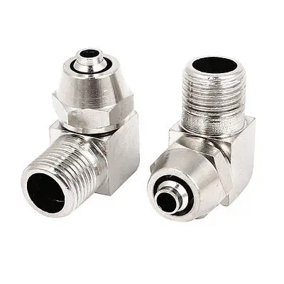 

2 Pcs 4mmx9mm Air Hose 1/8PT Male Thread Right Angle Quick Coupler Connector