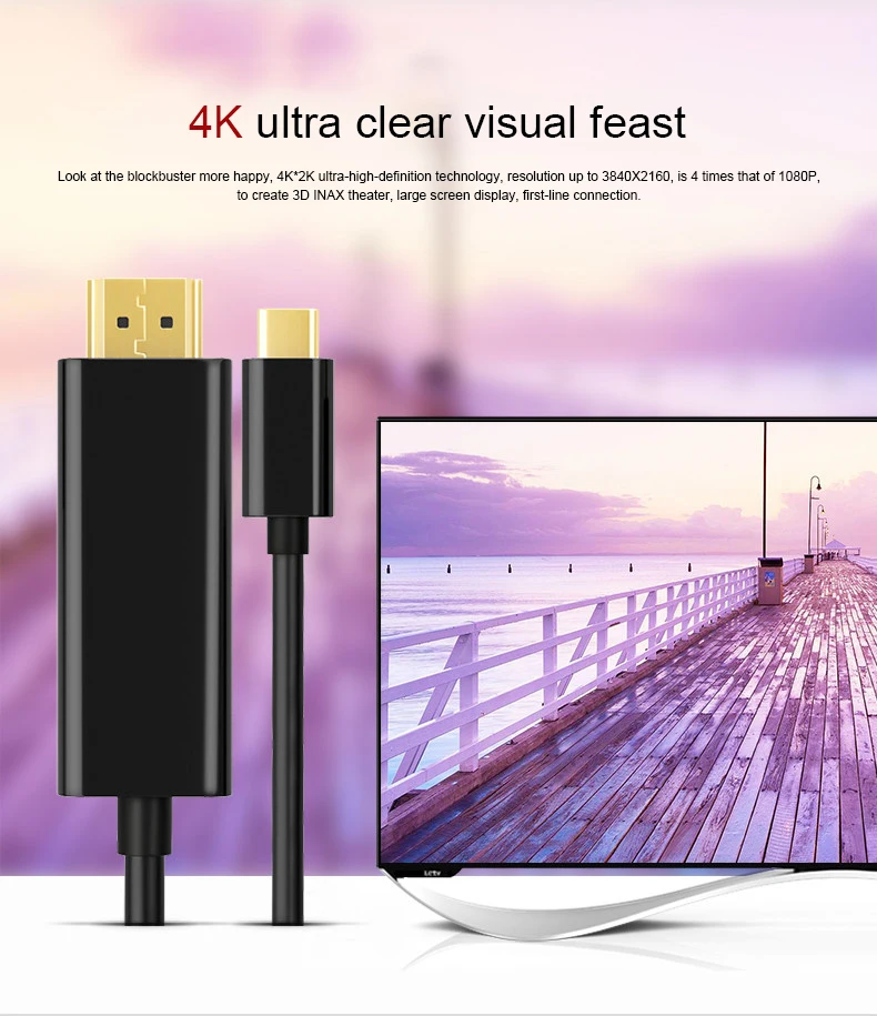 HDMI аудио кабель-Переходник USB C на HDMI 4K кабель адаптер Тип C HDMI Cabo для huawei mate 20 MacBook Pro samsung S9 HDMI USB-C шнур