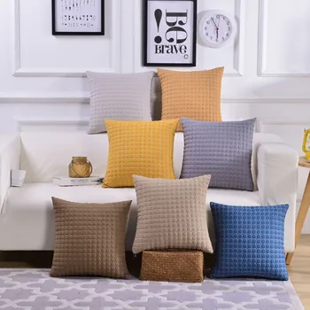 

Super Soft Solid Cushion Covers Yellow Blue Gray Pillow Covers Round Ball Thick Pillowcase 45*45cm Sofa Car Decorative Pillows