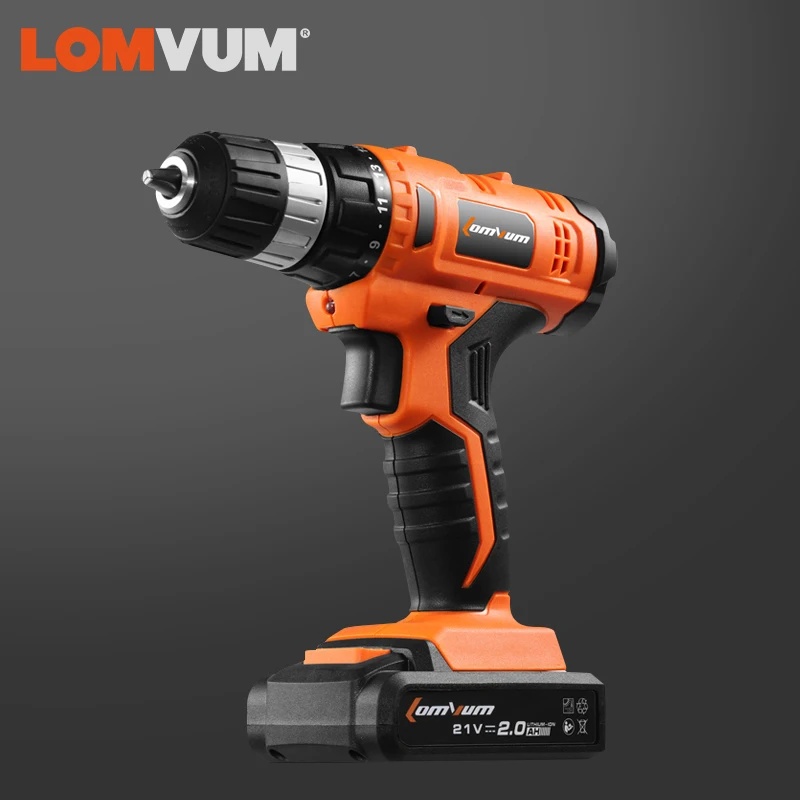 LOMVUM 12V Аккумуляторная дрель литий ионная аккумуляторная батарея электрическая