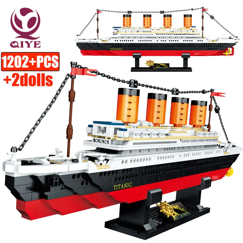 

QIYE Titanic RMS Cruise Boat Ship Model Building Blocks Maritime Transport Bricks DIY Assembly Toys for Children Christmas GiftS