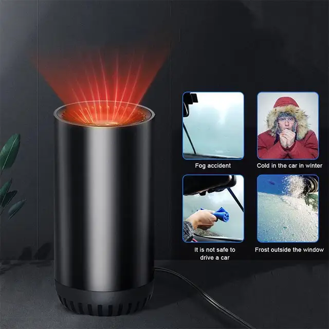 12 V -Os Fűtés Autó Autófűtés -Pohara Alakú Meleg Levegő Fúvó Elektromos Ventilátor Szélvédő Domborító Démister Leolvasztható Hordozható A - Image 4
