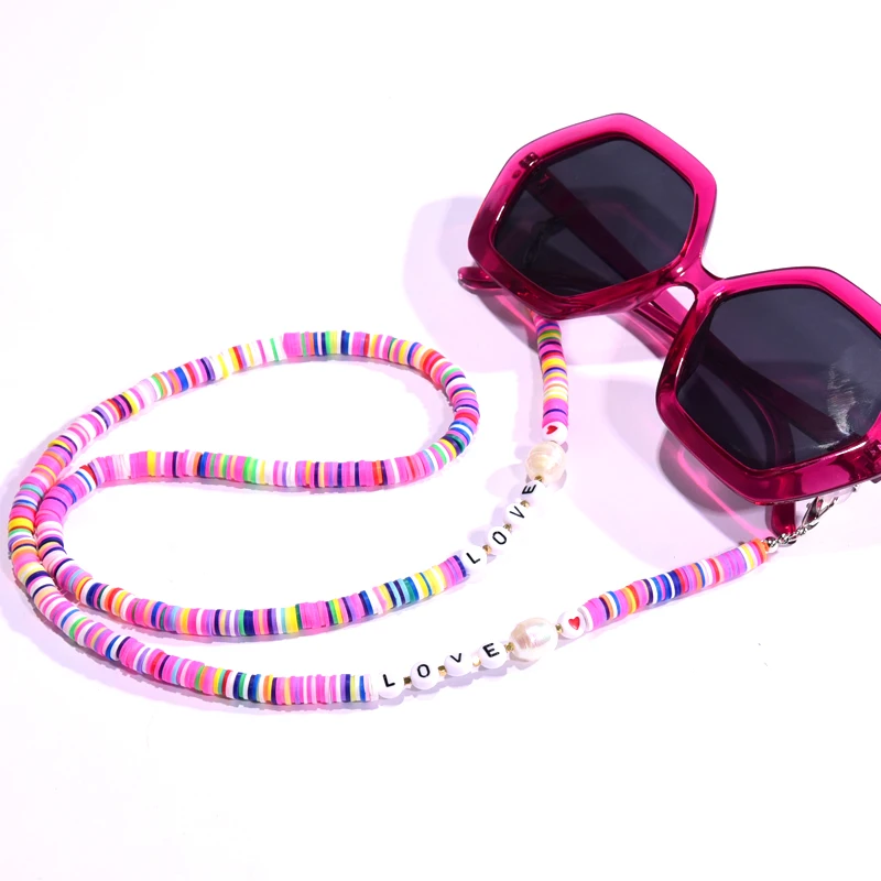 

LOVE Pearl Sunglasses Soft Pottery Glasses Chain For Women's Strap Hang Spectacle Cord Holder Lanyards Luxury Summer Fashion New
