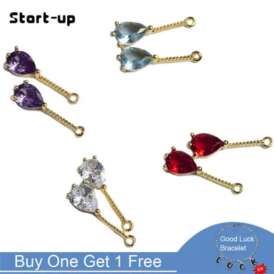 

10Pcs/Lot Multi 5*18MM Colors Aceesorries Gold Color Connection Alloy Water Drop Glass Accessories Curved Loop Earring Findings