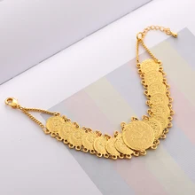 Модный браслет для женщин на Ближнем Востоке с древними арабскими монетами, золотой цвет, индейка, ювелирный подарок