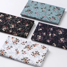 Хлопчатобумажная ткань для платья, Высококачественная саржевая тонкая ткань с цветочным принтом, сделай сам, кукольная ткань для изготовления постельных принадлежностей, стеганое одеяло, украшение ручной работы