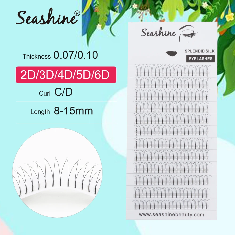 Seashine Lashes Pre Made Volume Lashes Fans 2D/3D/4D/5D/6D Russian Volume Eye Lashes Makeup Eyelash Extension seashine faux mink premade fans 3d 4d 5d 6d russian volume lashes pre made volume fans eyelash extension lashes supplies