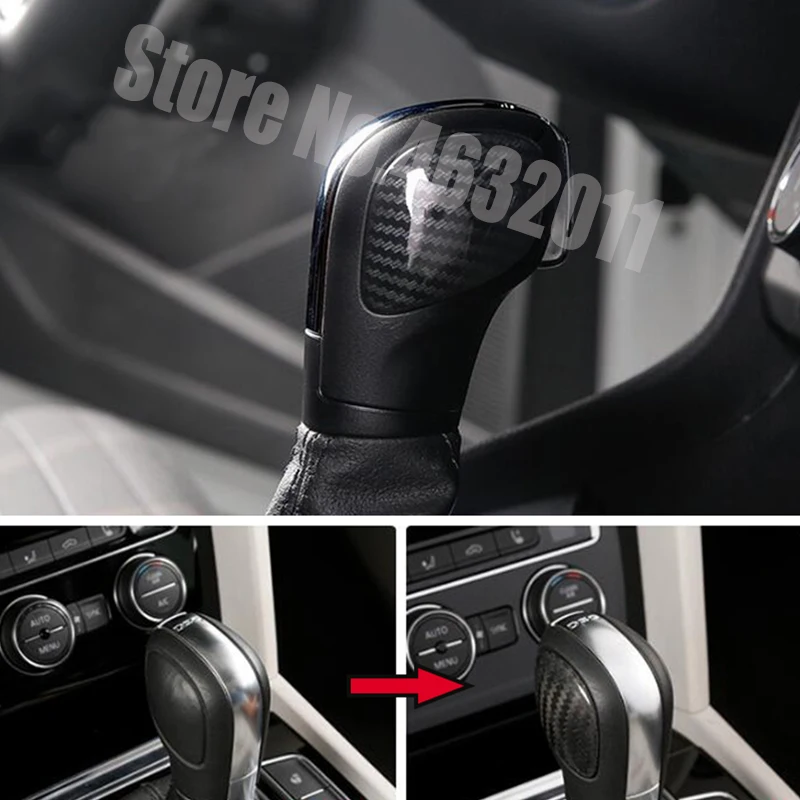 ABS-Matte-and-Carbon-Fibre-For-Touareg-2011-2018-Car-Gear-Shift-Knob-Lever-Handle-Cover (2)