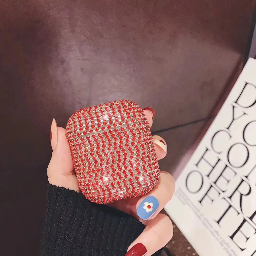 Shiny Diamond Case For Airpods 2 1 Cover Wireless Bluetooth Earphone Luxury Bling Girly Case For Airpods 1 2 Fundas Charging Box (7)