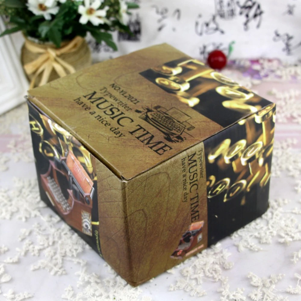 Home Decoration Music Box Vintage Music Box Mini Sewing Machine/Romantic Love Heart Style Mechanical Birthday Gift Table Decor