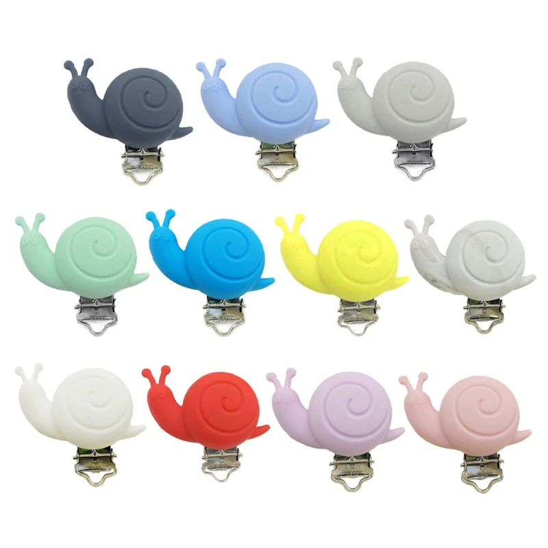 

Silicone Snails Pacifier Chain Holder Soother Nursing Clip BPA Free Teether Clip K9FF