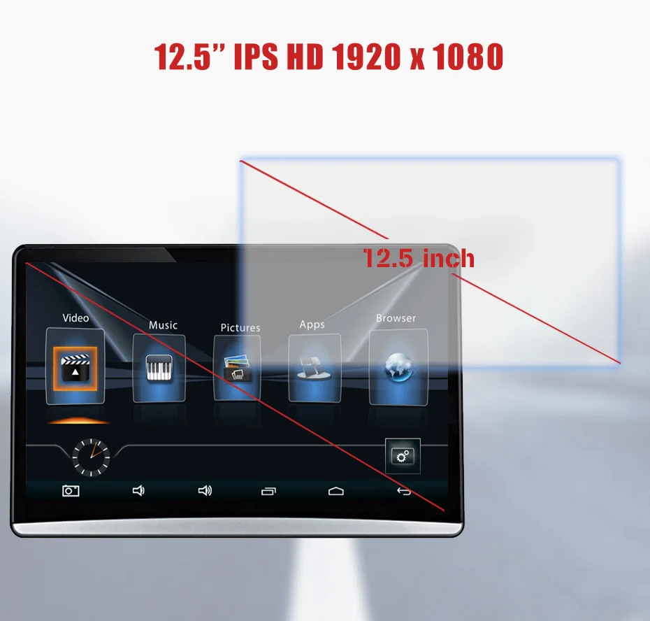 KANOR 12,5 дюймов Android 9,0 Автомобильный подголовник монитор 1920*1080 HD 1080P видео сенсорный экран wifi BT USB SD HDMI FM MP5 видео плеер