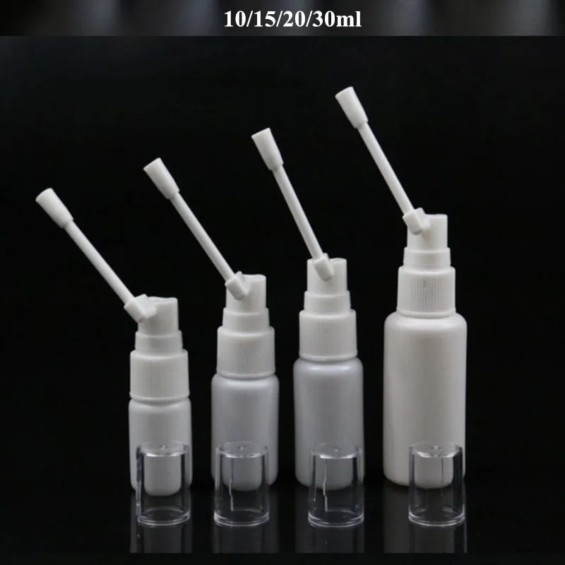 

10/15/20/30ml white vacuum plastic Nasal spray bottles pump spray fog mist nose spray bottle for medical packaging 360 Degr 1 PC
