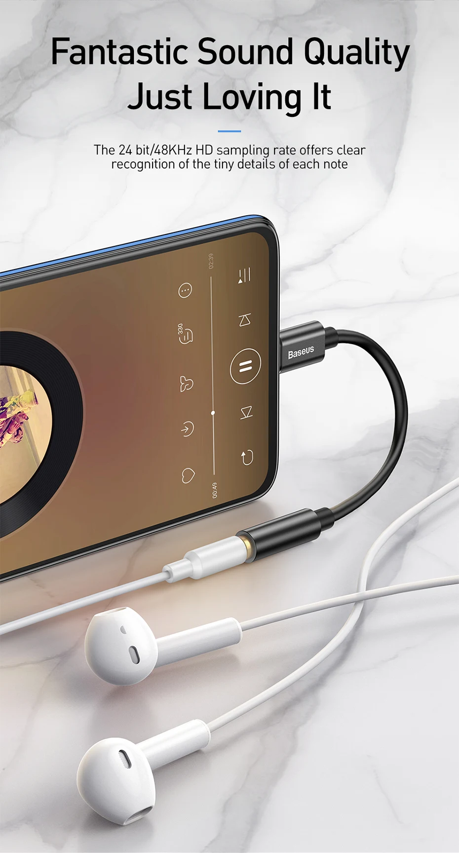 Baseus usb type C до 3,5 мм Aux адаптер USBC до 3,5 мм аудио адаптер для наушников для huawei Xiaomi OnePlus type-C 3,5 Jack OTG кабель