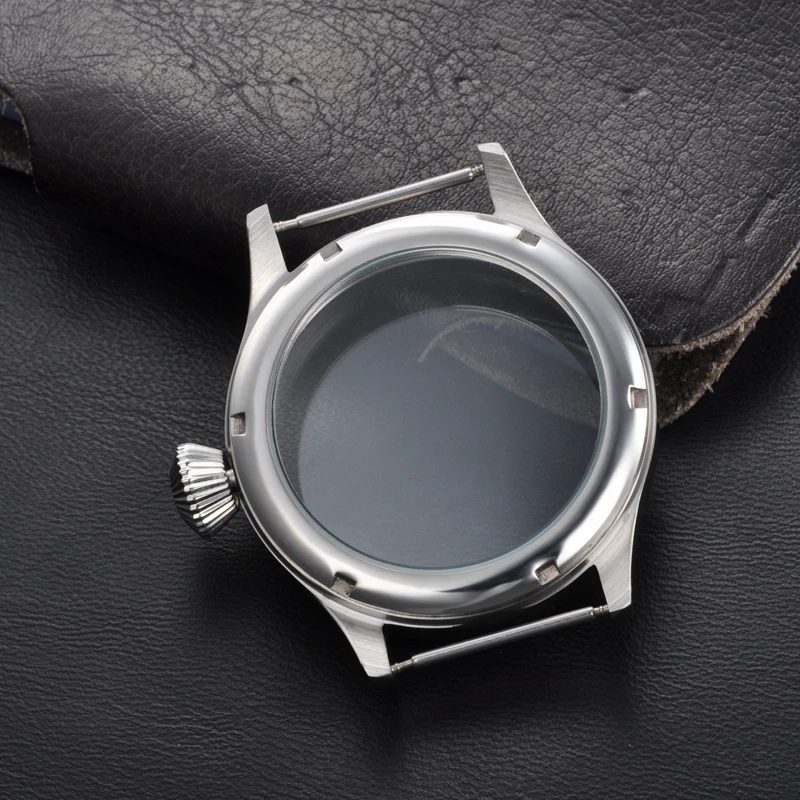 43mm Sapphire Crystal 316L SS watch Case Fit Hand Winding 6497/6498 Movement SC4303