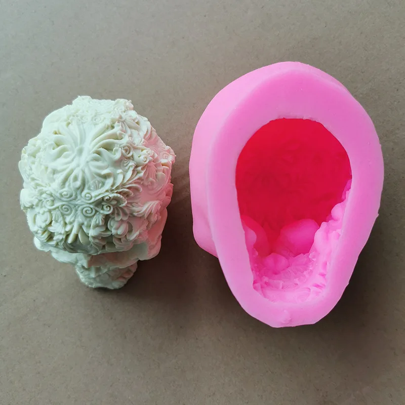 New Pattern Skull Candle Silicone Candle Mold Carving Art Aromatherapy