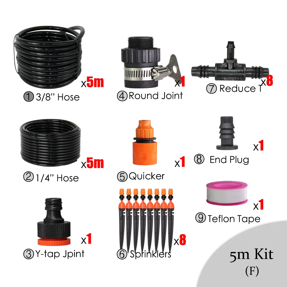 MUCIAKIE 5 м-30 м 3/" ручные наборы для полива для дома и сада, капельное орошение, распылительная система, микроразбрызгиватель, капельный полив - Цвет: 5M Kit